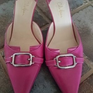 Cole Haan hot pink mule pumps